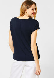 Street One - Marinblå T-shirt i modal