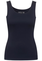 Cecil - Mörkblått linne eko bomull