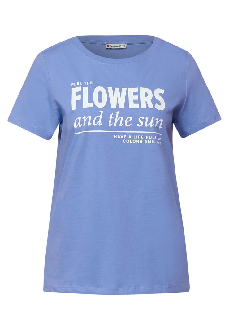 Street One - Ljusblå t-shirt med text