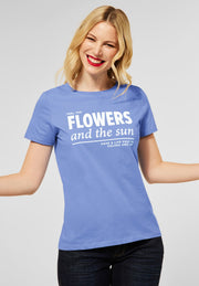 Street One - Ljusblå t-shirt med text