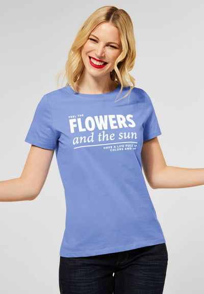 Street One - Ljusblå t-shirt med text