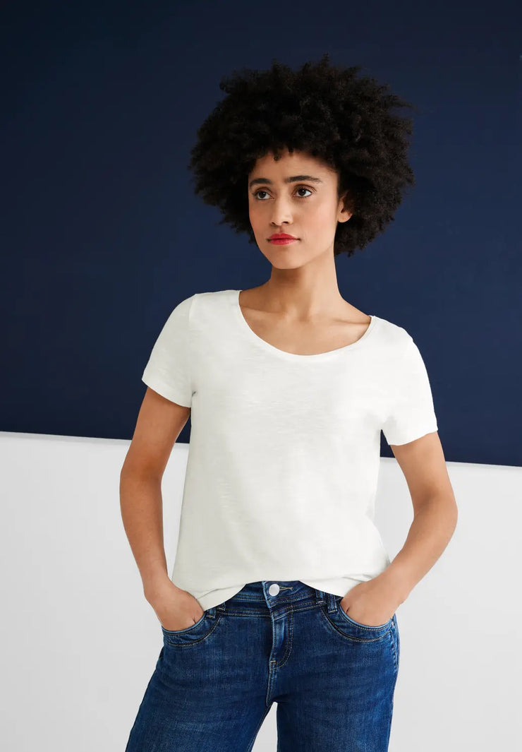 Street white T-shirt och modal Gerda bomull – i off One