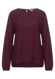 Street One - Vinröd blus med raglanärm