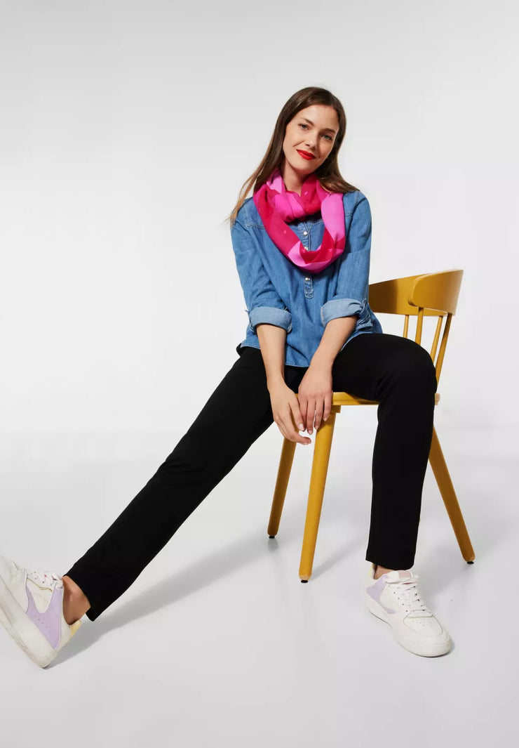 Street One - Rosa mönstrad tubscarf