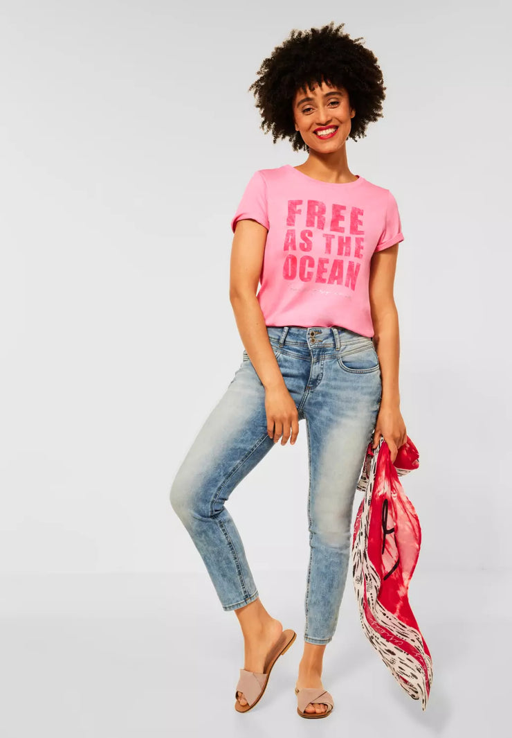 Street One - Rosa t-shirt med text
