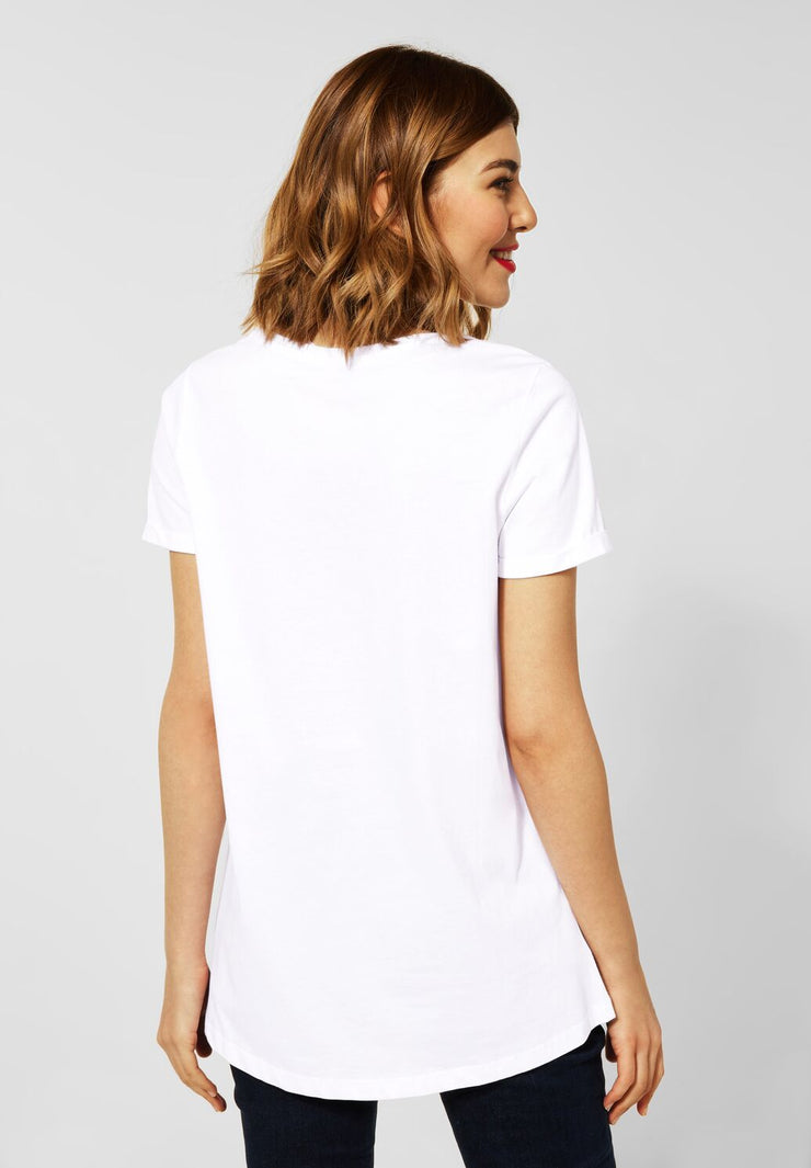 Street One - Lång T-shirt i 100% bomull