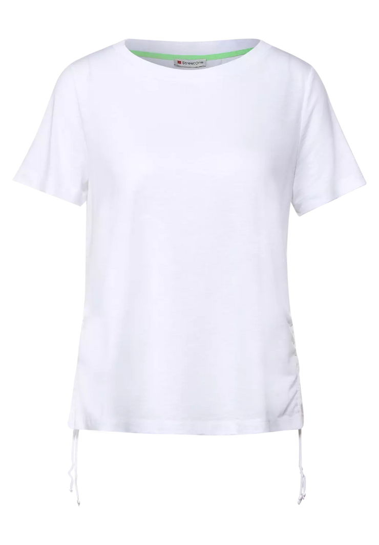 Street One - Vit t-shirt med dragsko