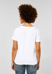 Street One - Vit t-shirt med text